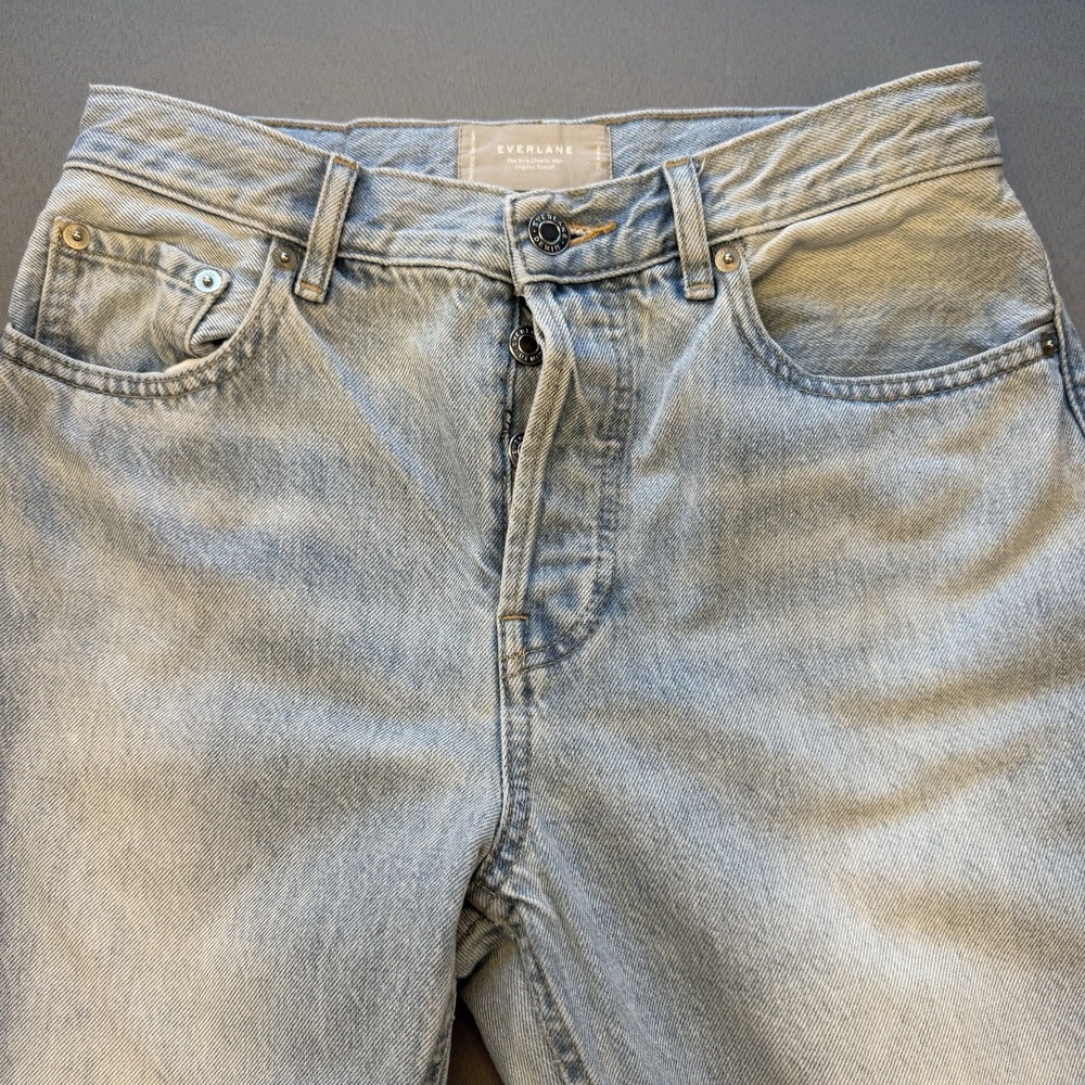 Everlane The 90s Cheeky Jean Organic Cotton Womens Size 26 Ankle Blue Button Fly